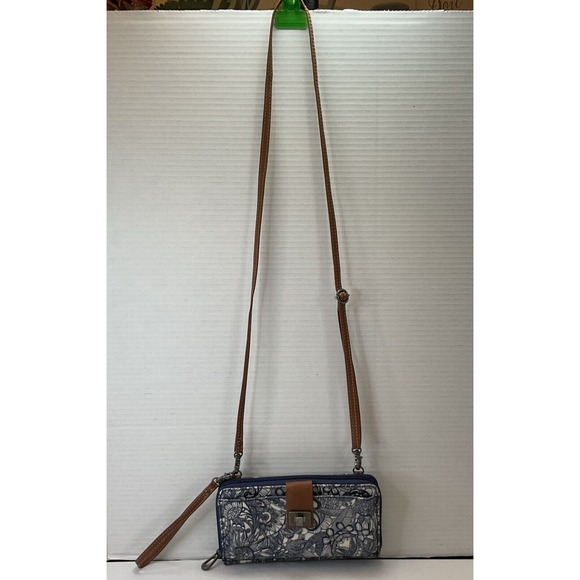 SAKROOTS Navy Spirit Desert Artist Circle Crossbody Zip Wallet Bag/Wristlet - Picture 8 of 13
